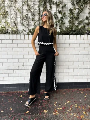 NERISSA Ric Rac Jumpsuit - Black