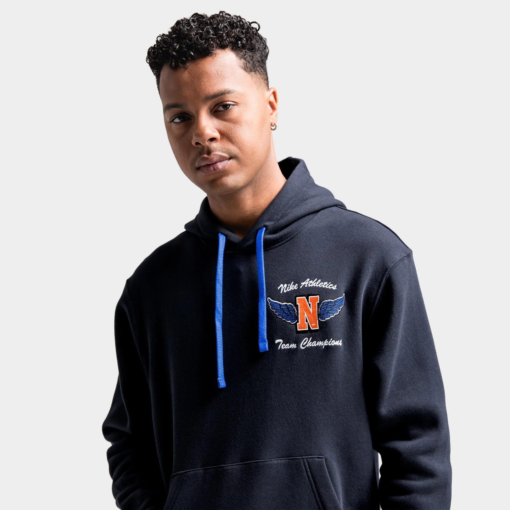 Nike Sportswear Club Fleece 'Swoosh High' Pullover Hoodie / Black