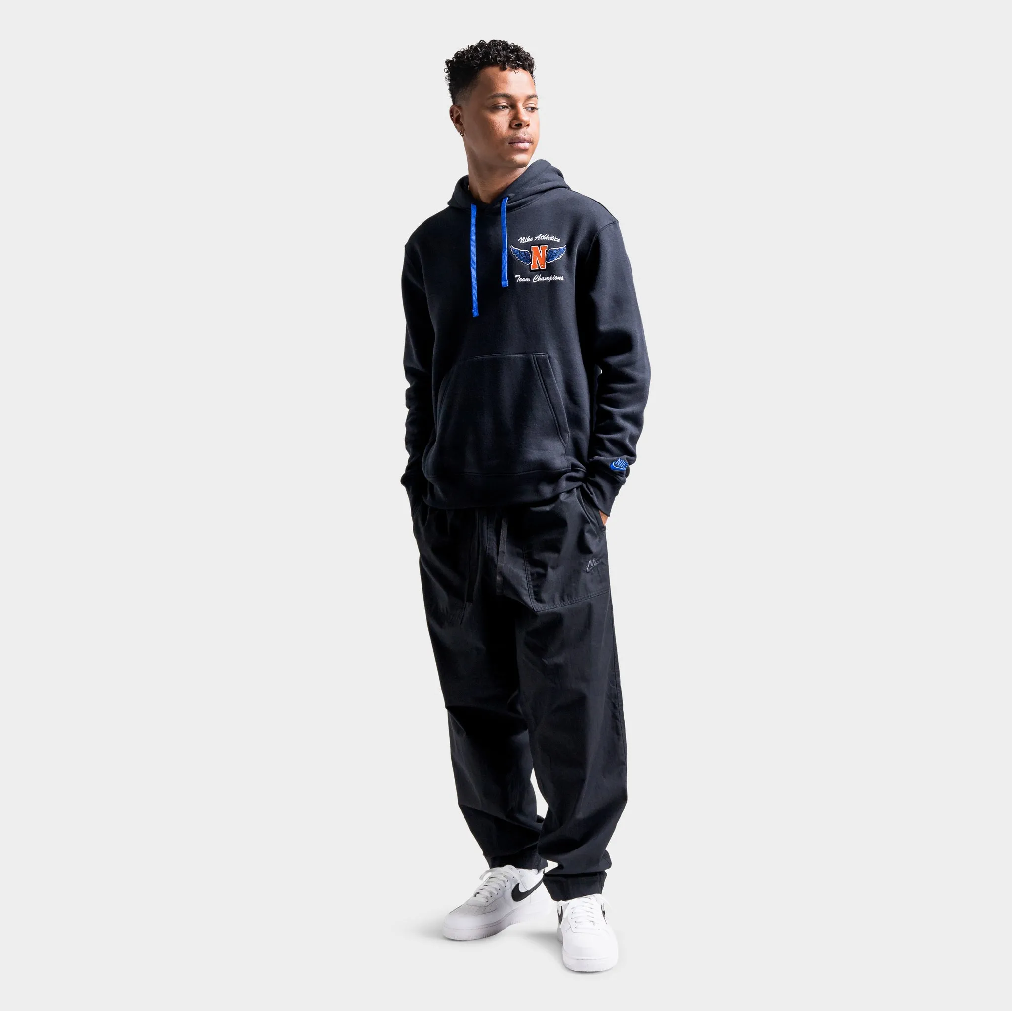 Nike Sportswear Club Fleece 'Swoosh High' Pullover Hoodie / Black