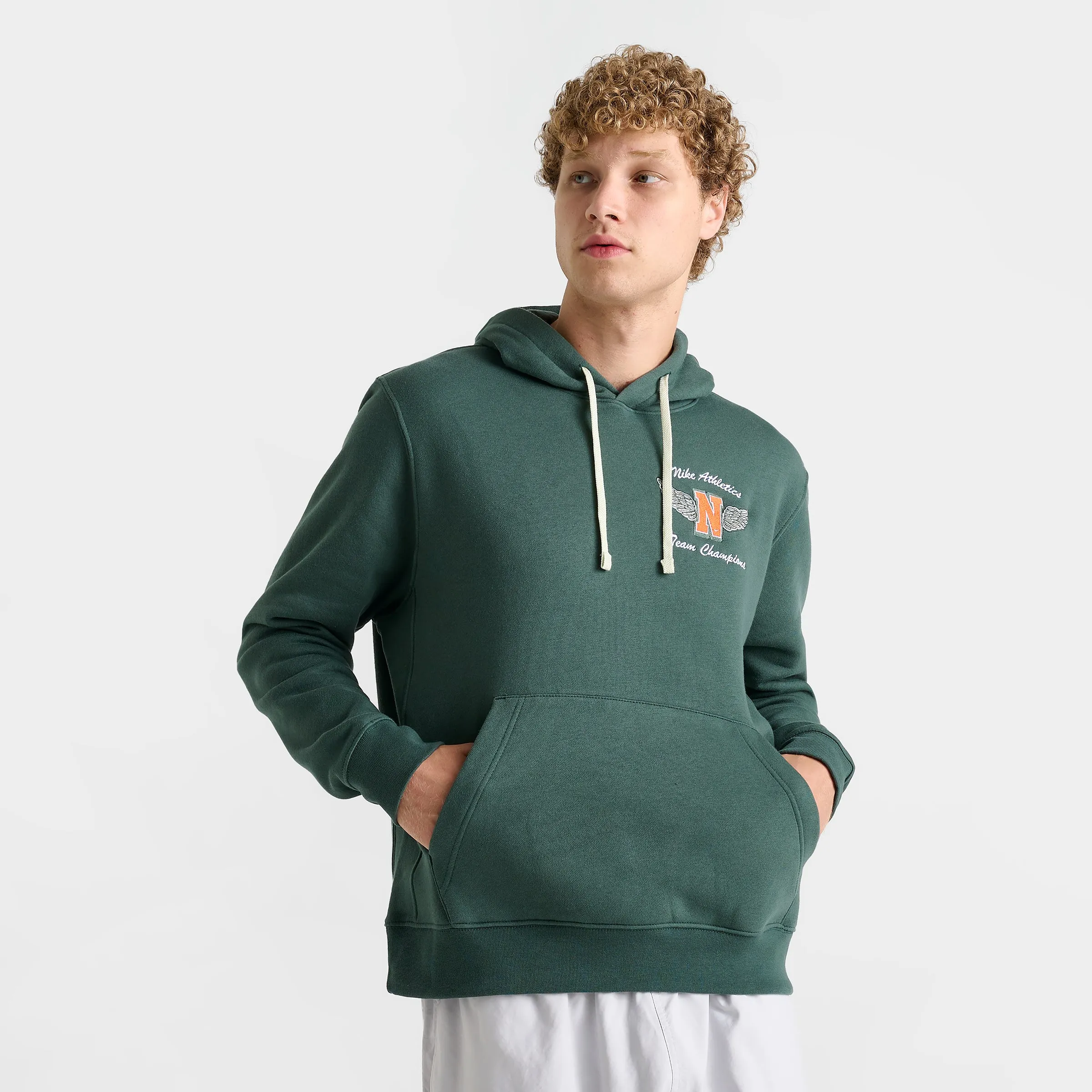 Nike Sportswear Club Fleece 'Swoosh High' Pullover Hoodie / Vintage Green