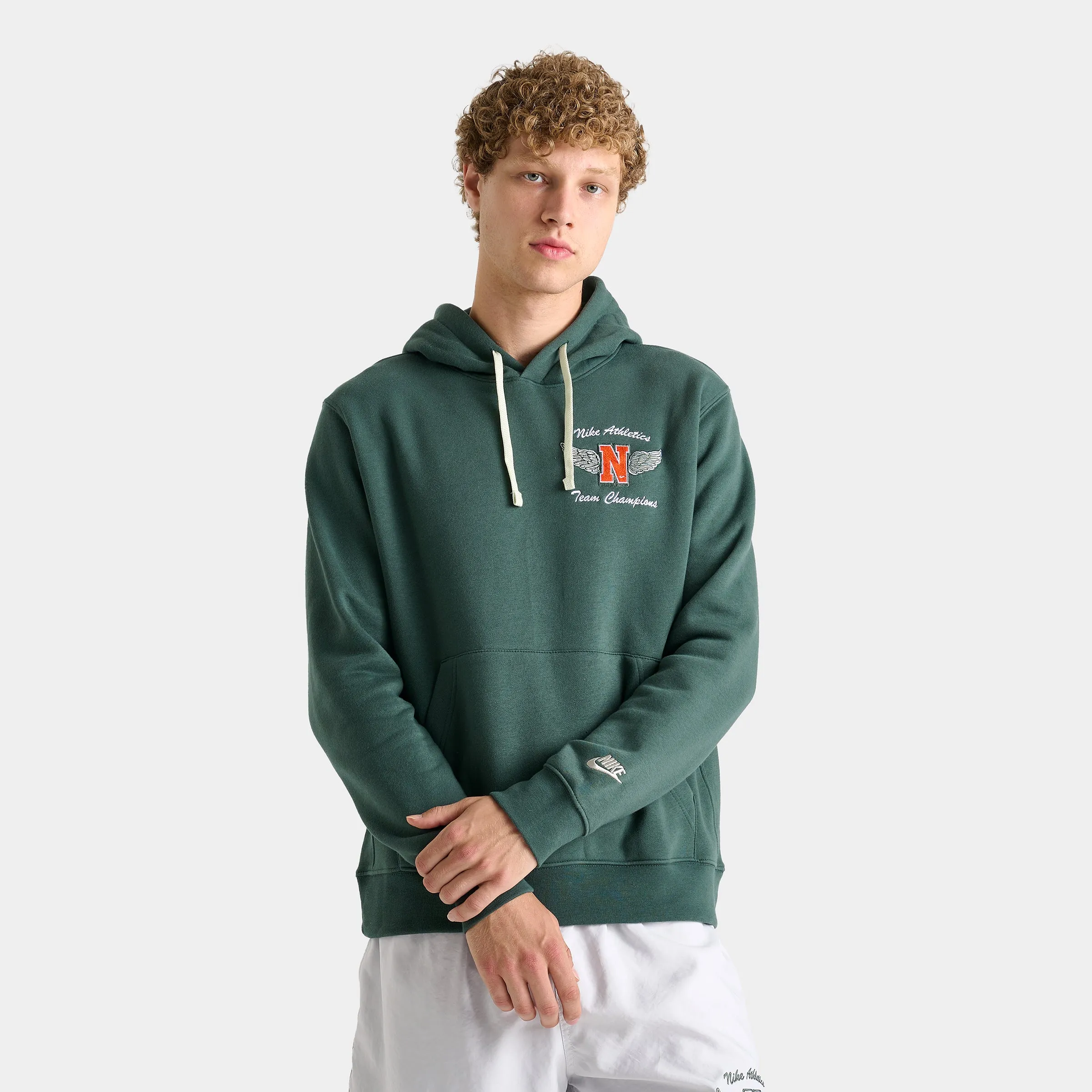 Nike Sportswear Club Fleece 'Swoosh High' Pullover Hoodie / Vintage Green