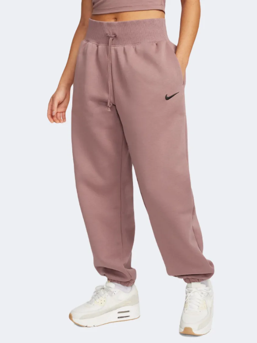 Nike Sportswear Phoenix Fleece Hr Oversize Women Lifestyle Pant Smokey Mauve/Black