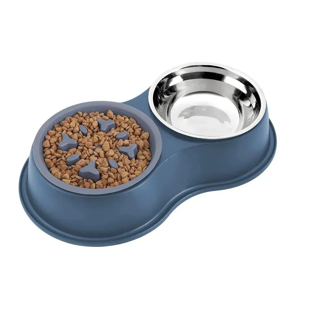 Non-Slip Stainless Steel Double Pet Bowl