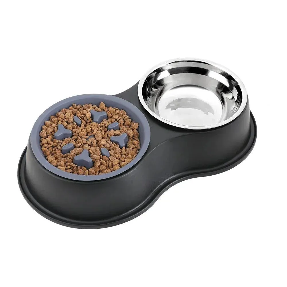 Non-Slip Stainless Steel Double Pet Bowl