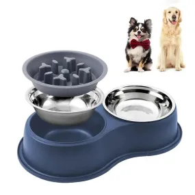 Non-Slip Stainless Steel Double Pet Bowl