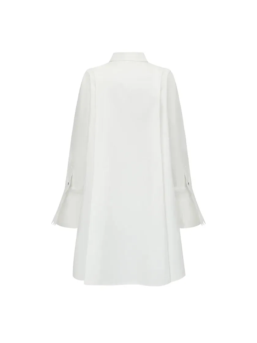 Organza shirt dress-white