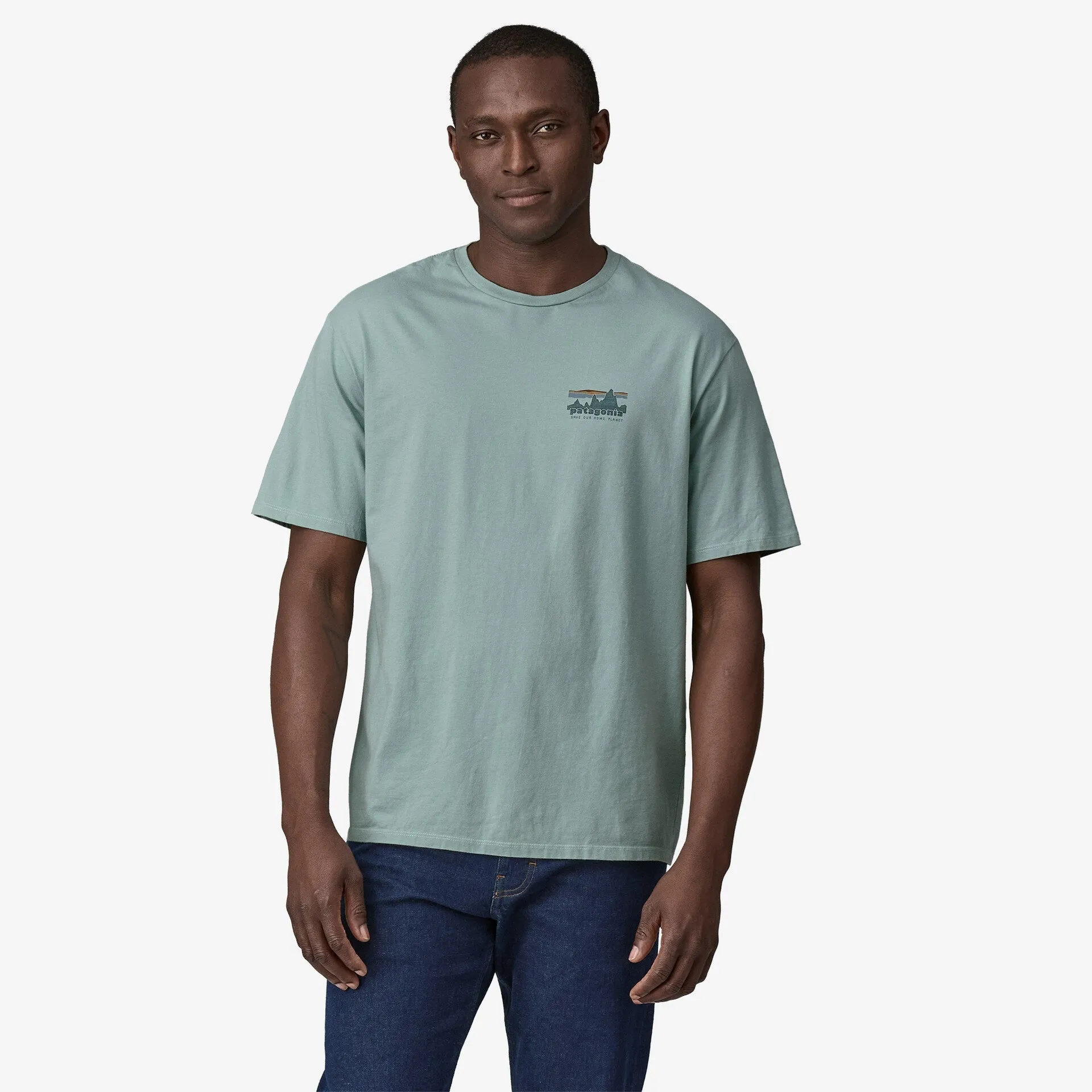 Patagonia '73 Skyline Organic T-Shirt | Thermal Blue | Mens