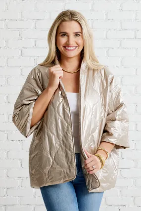 Penny Puffer Jacket in Gold