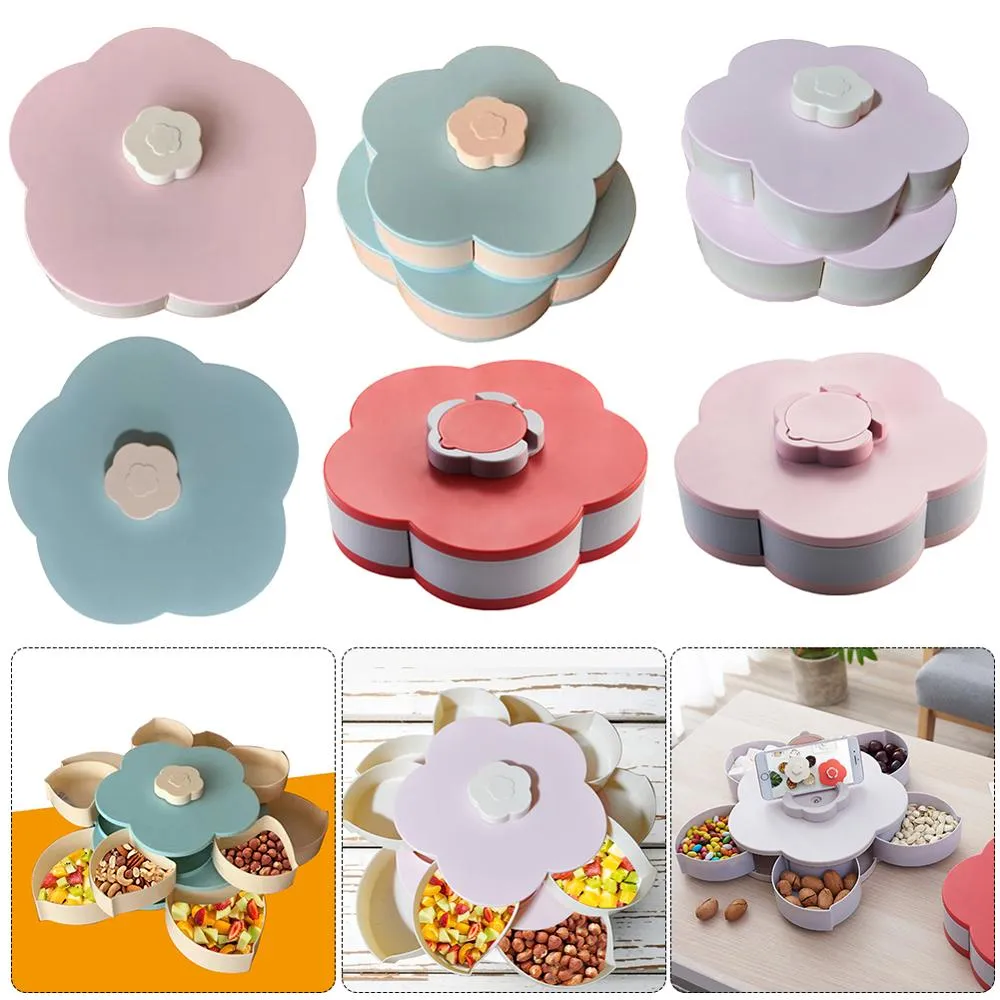 Petal-Shape Rotating Snack Box