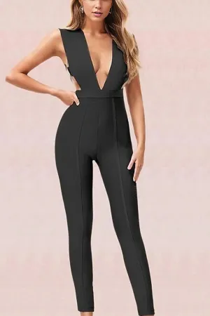 Pia Bandage Pants Jumpsuit - Classic Black