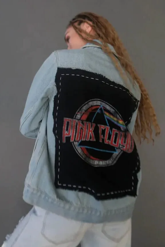 Pink Floyd Hand Stitched Denim Jacket