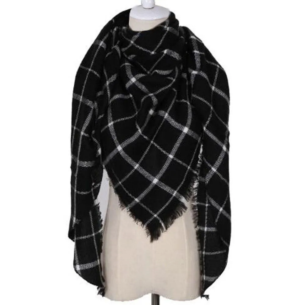 Plaid Thick Cashmere Scarf