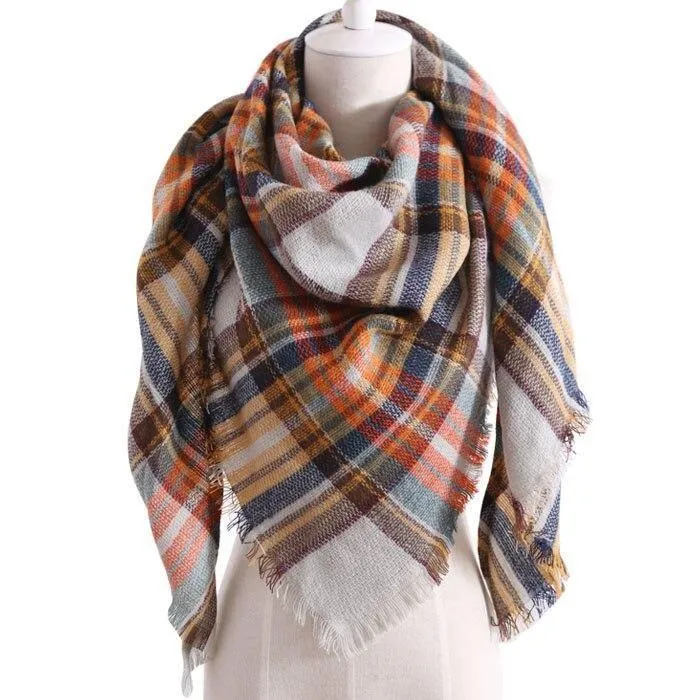 Plaid Thick Cashmere Scarf