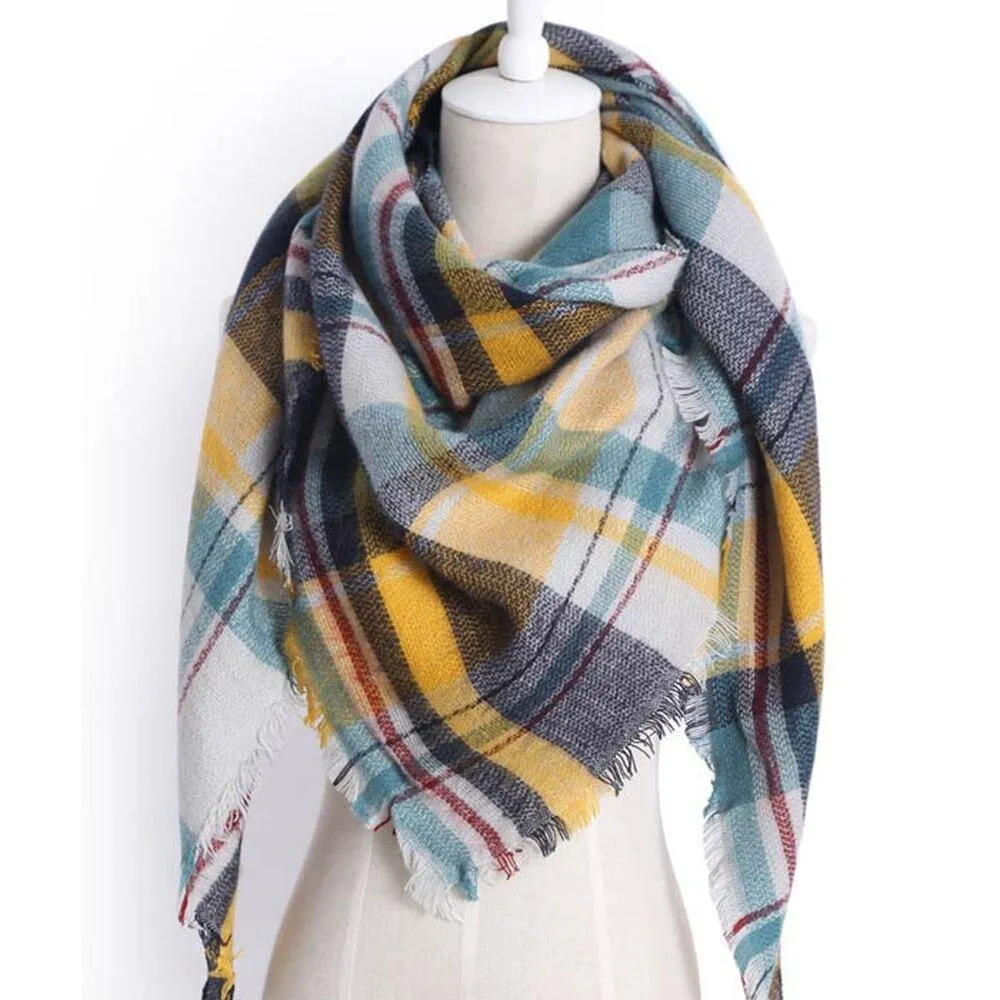 Plaid Thick Cashmere Scarf