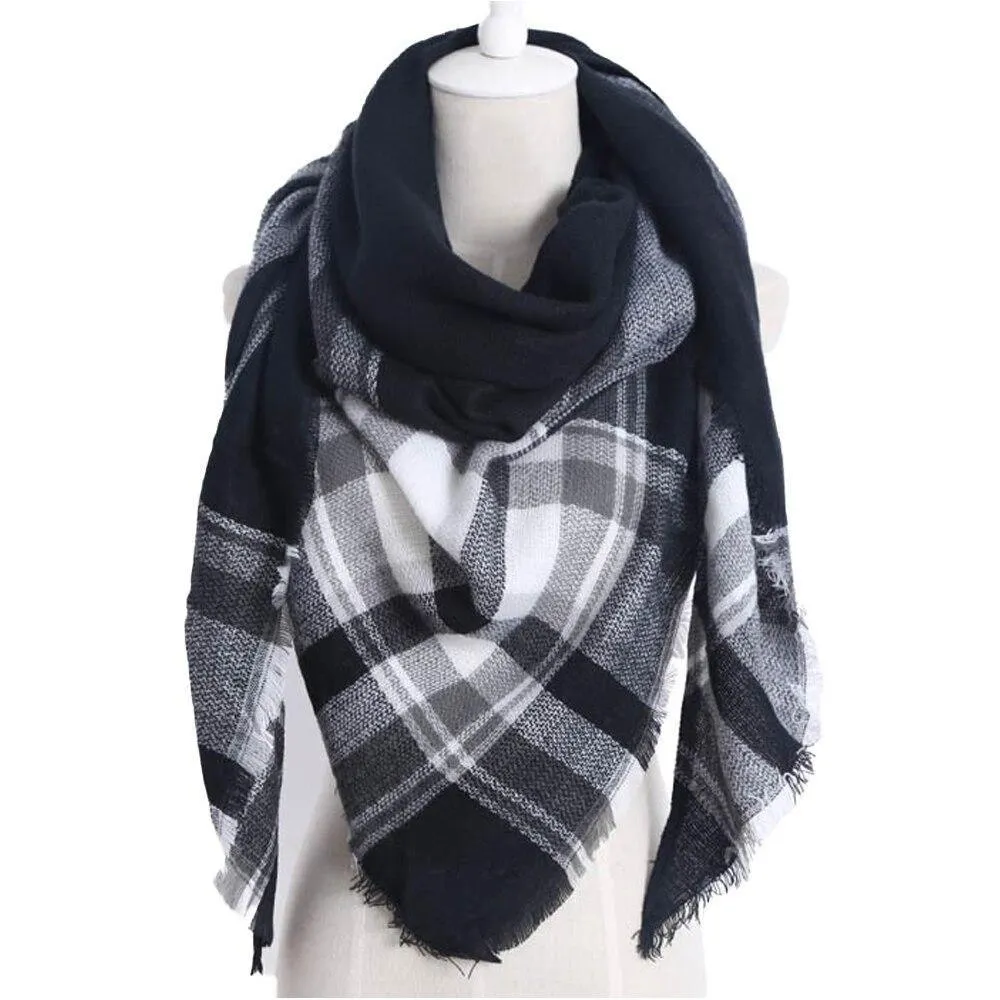 Plaid Thick Cashmere Scarf