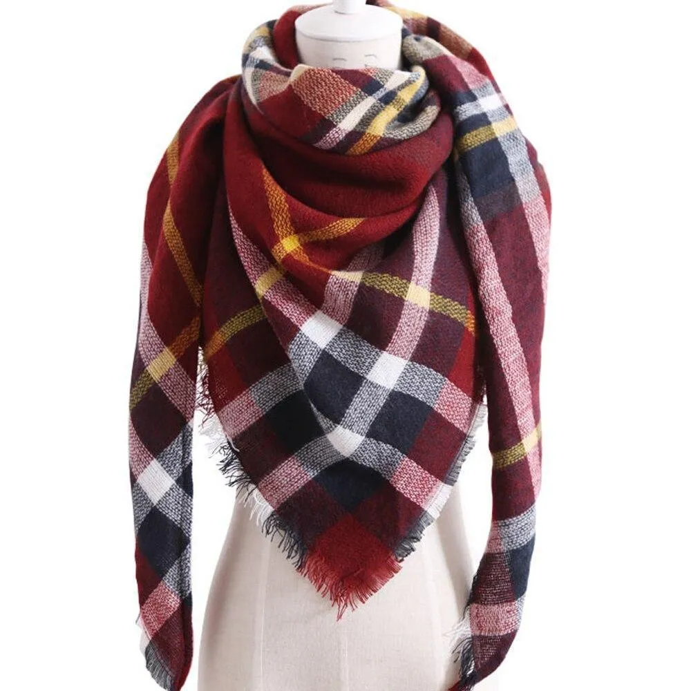 Plaid Thick Cashmere Scarf