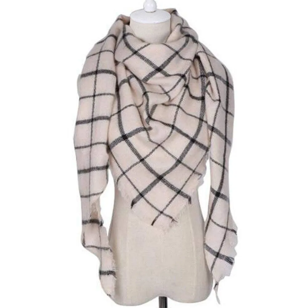 Plaid Thick Cashmere Scarf