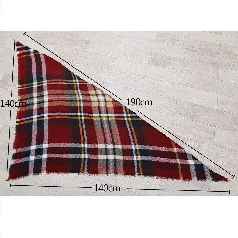 Plaid Thick Cashmere Scarf