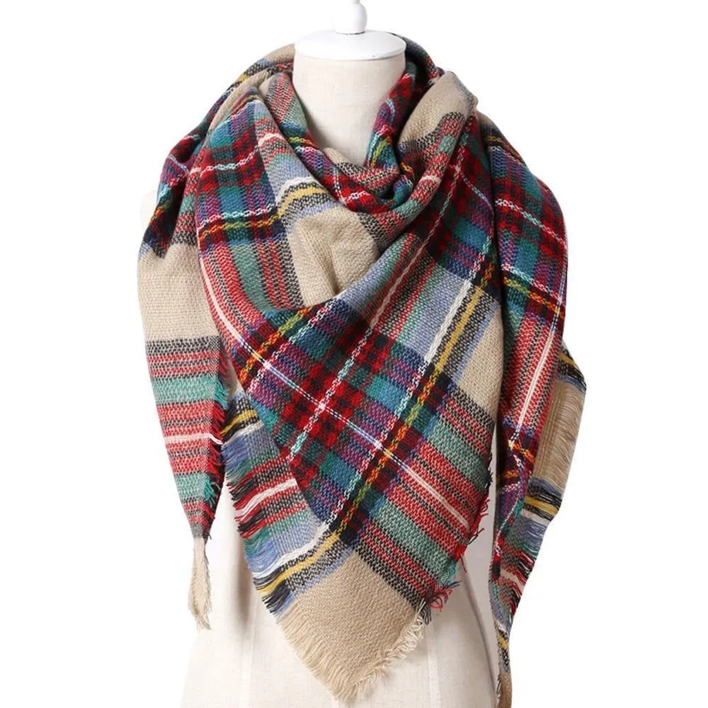 Plaid Thick Cashmere Scarf