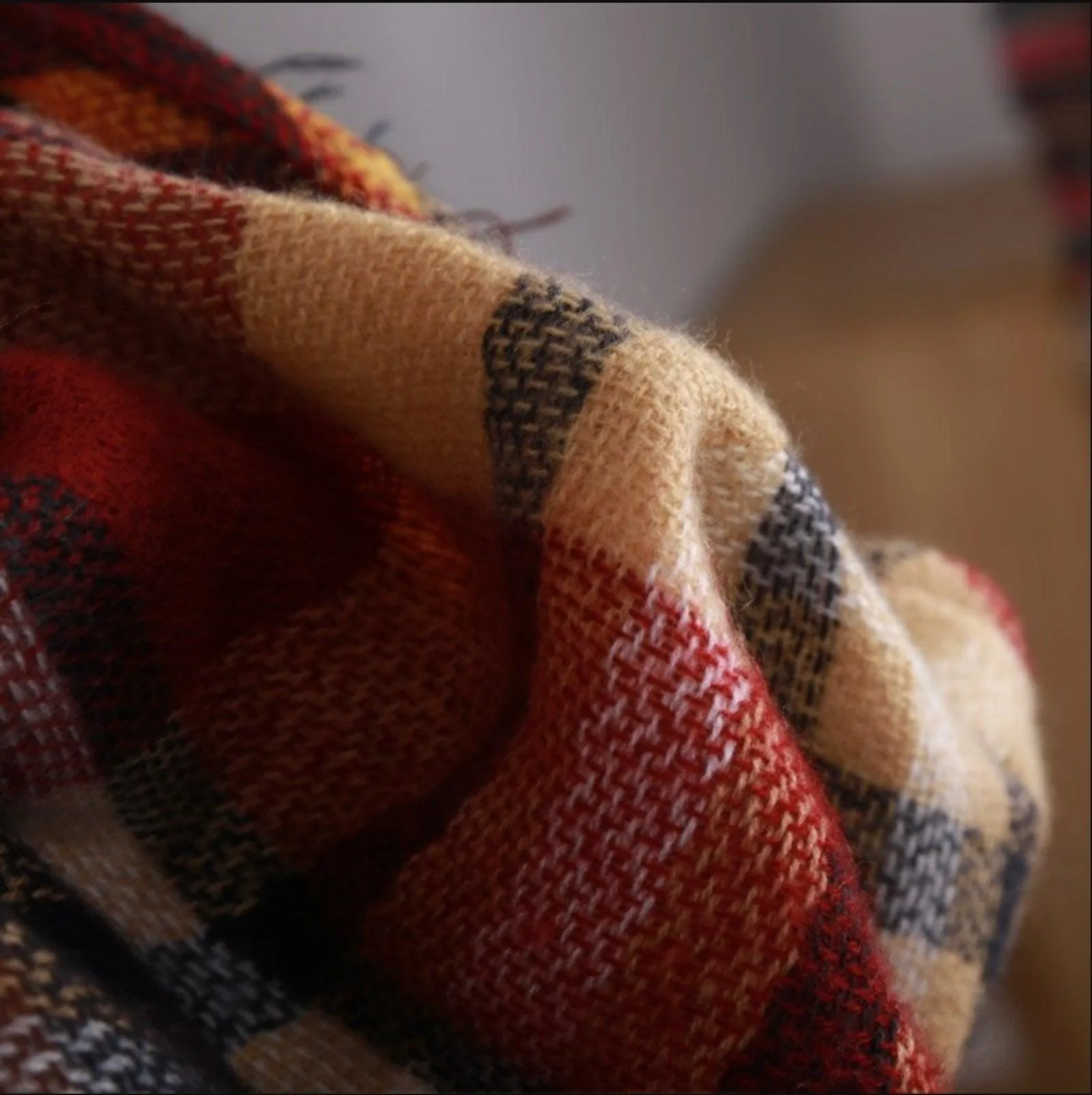 Plaid Thick Cashmere Scarf