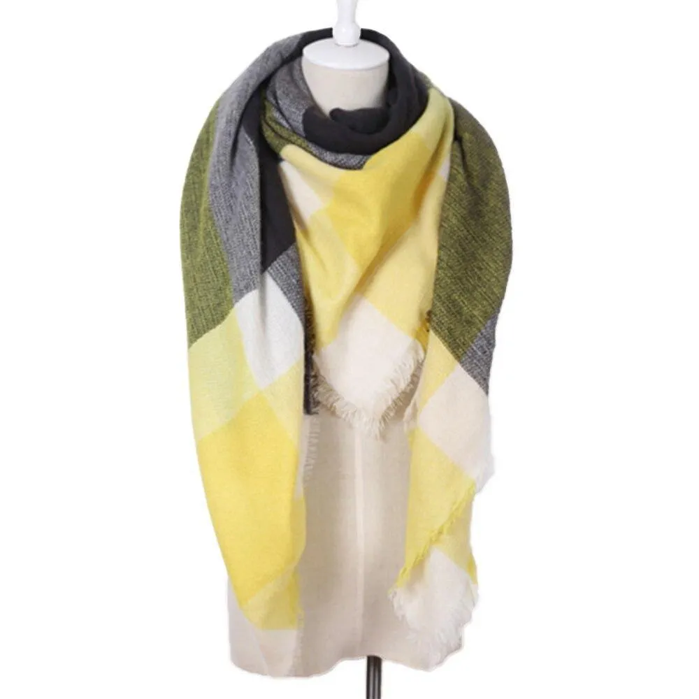 Plaid Thick Cashmere Scarf