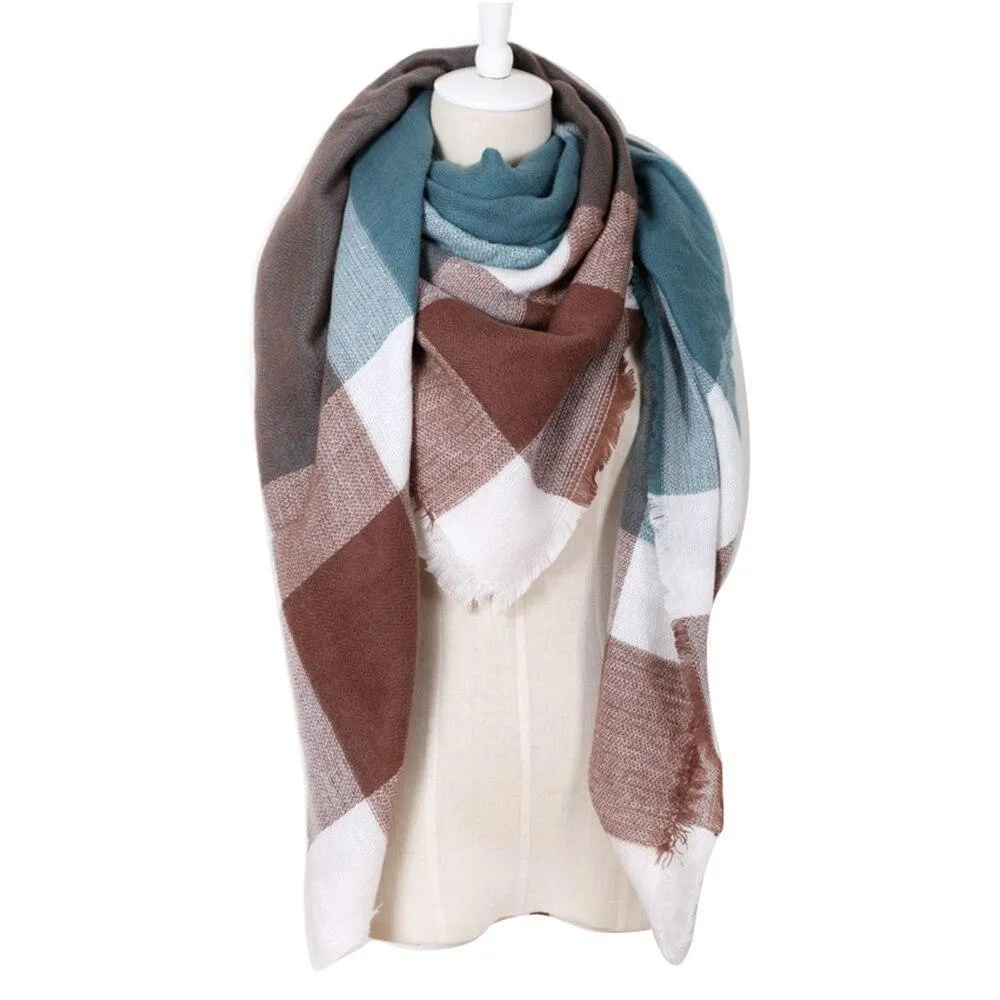 Plaid Thick Cashmere Scarf