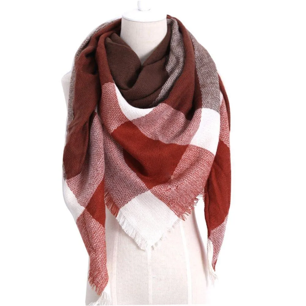 Plaid Thick Cashmere Scarf