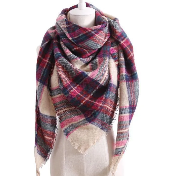 Plaid Thick Cashmere Scarf