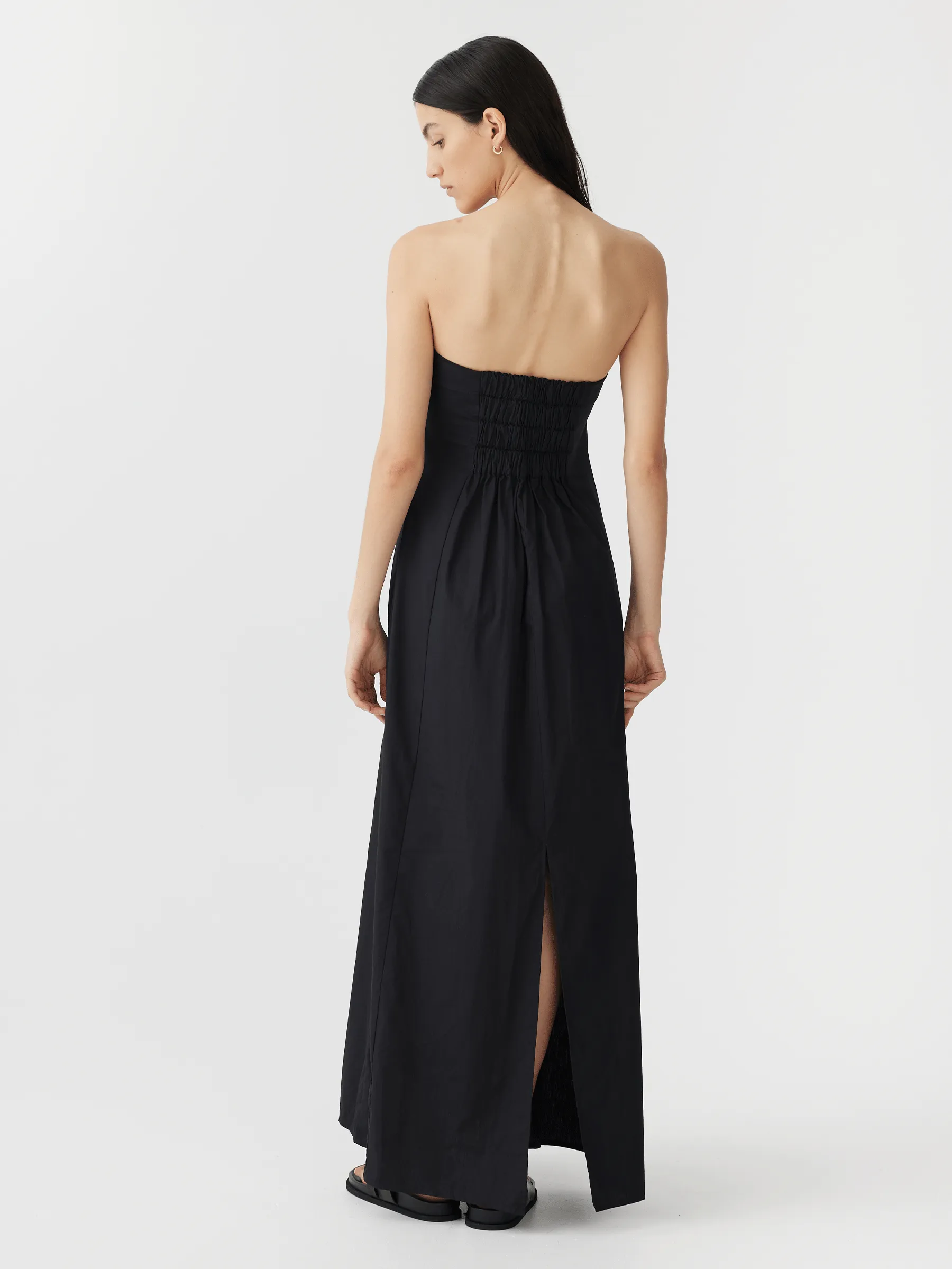 poplin strapless dress