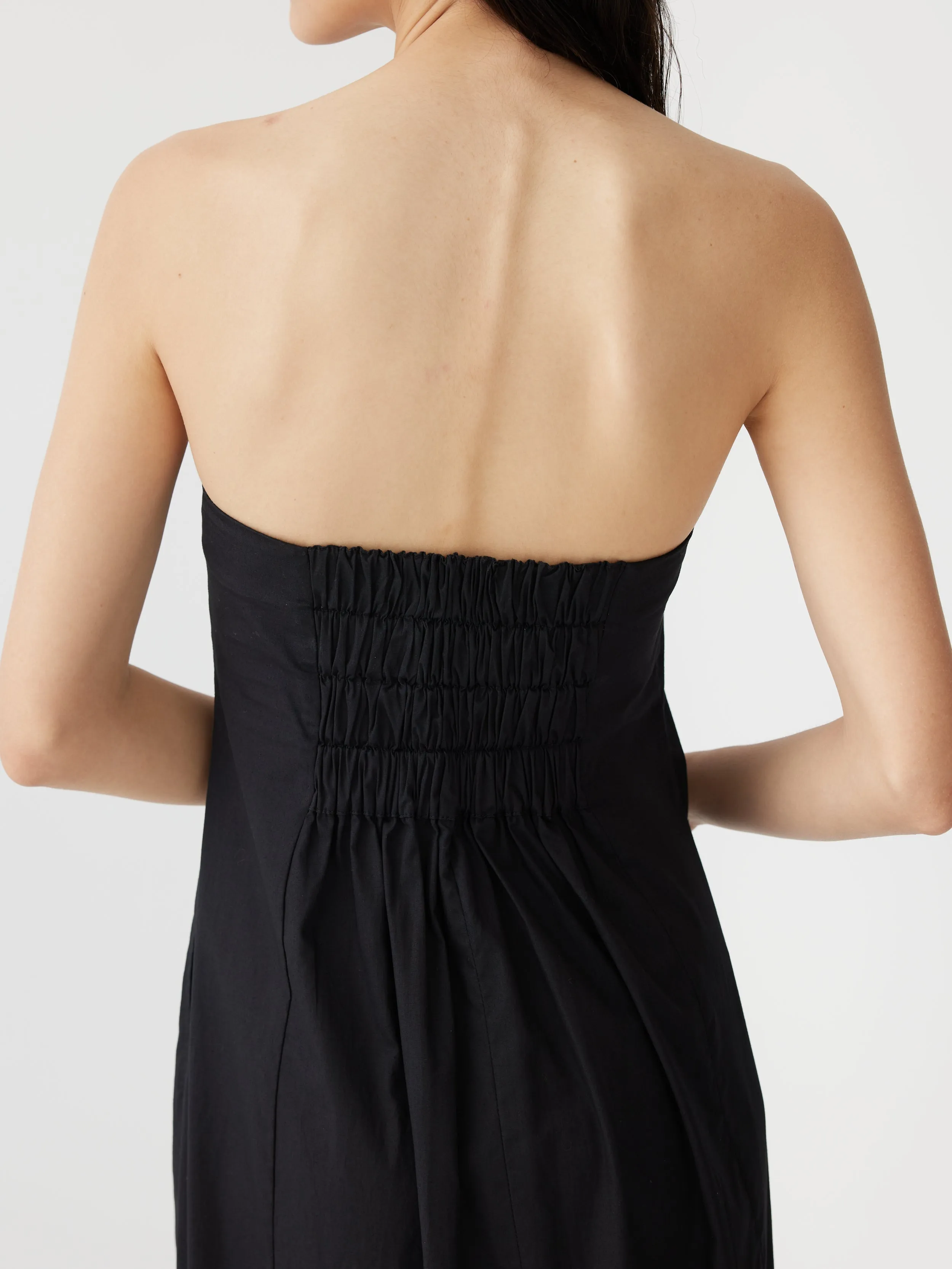 poplin strapless dress