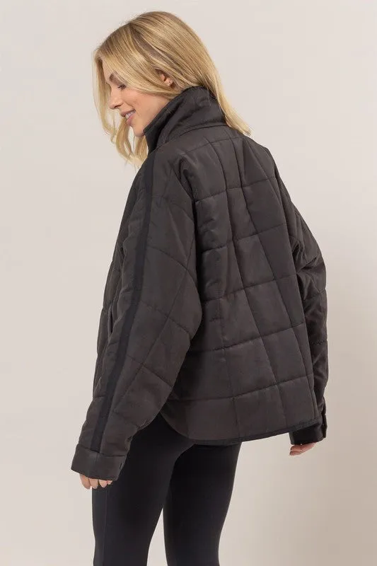 Quilted Puffer Jacket - Black