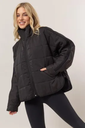 Quilted Puffer Jacket - Black