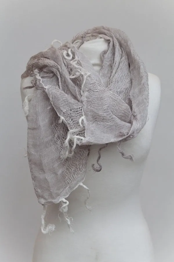 Raggy Linen Scarf in Dusky Pink