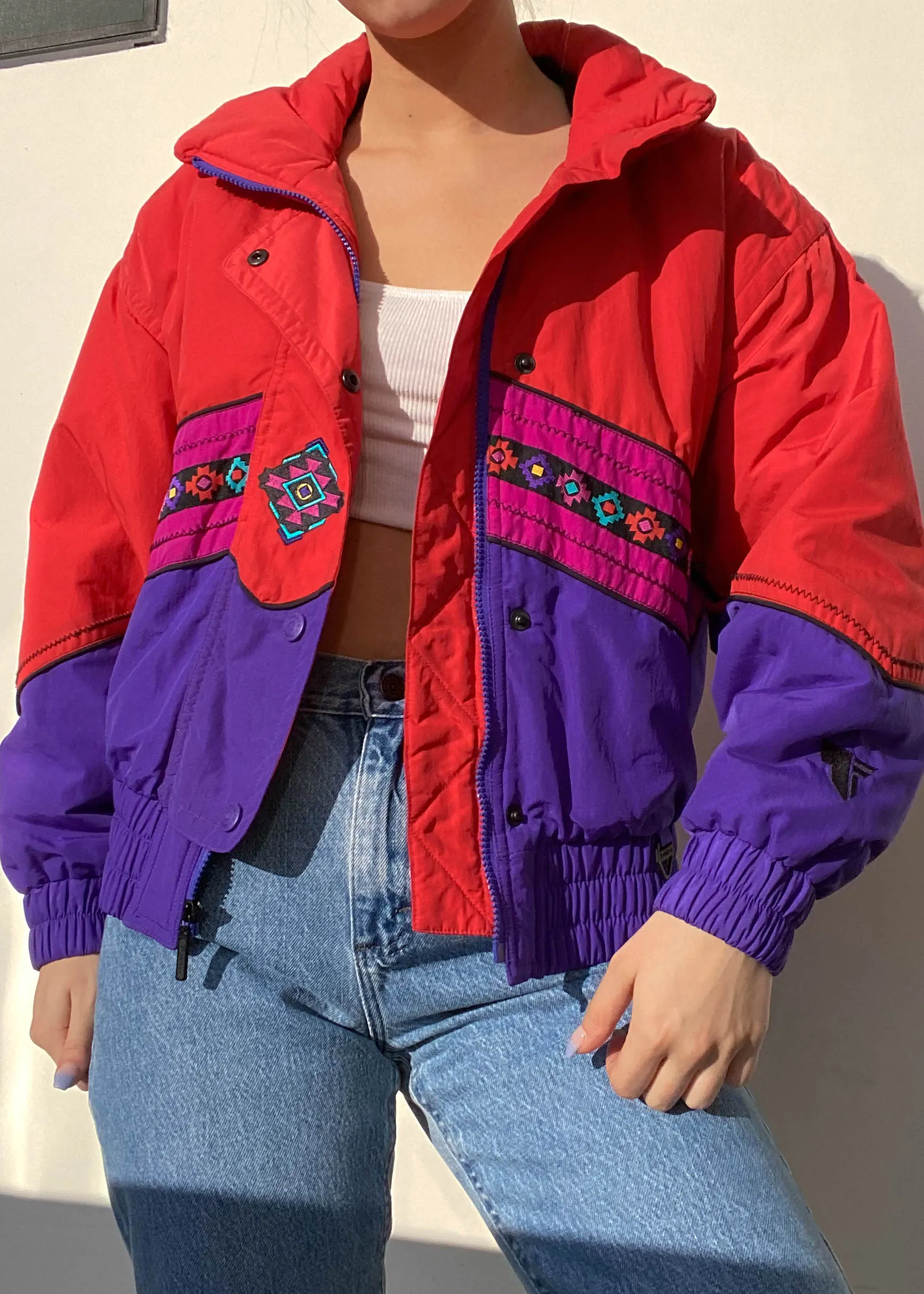 Red & Purple 80's Puffer (S)