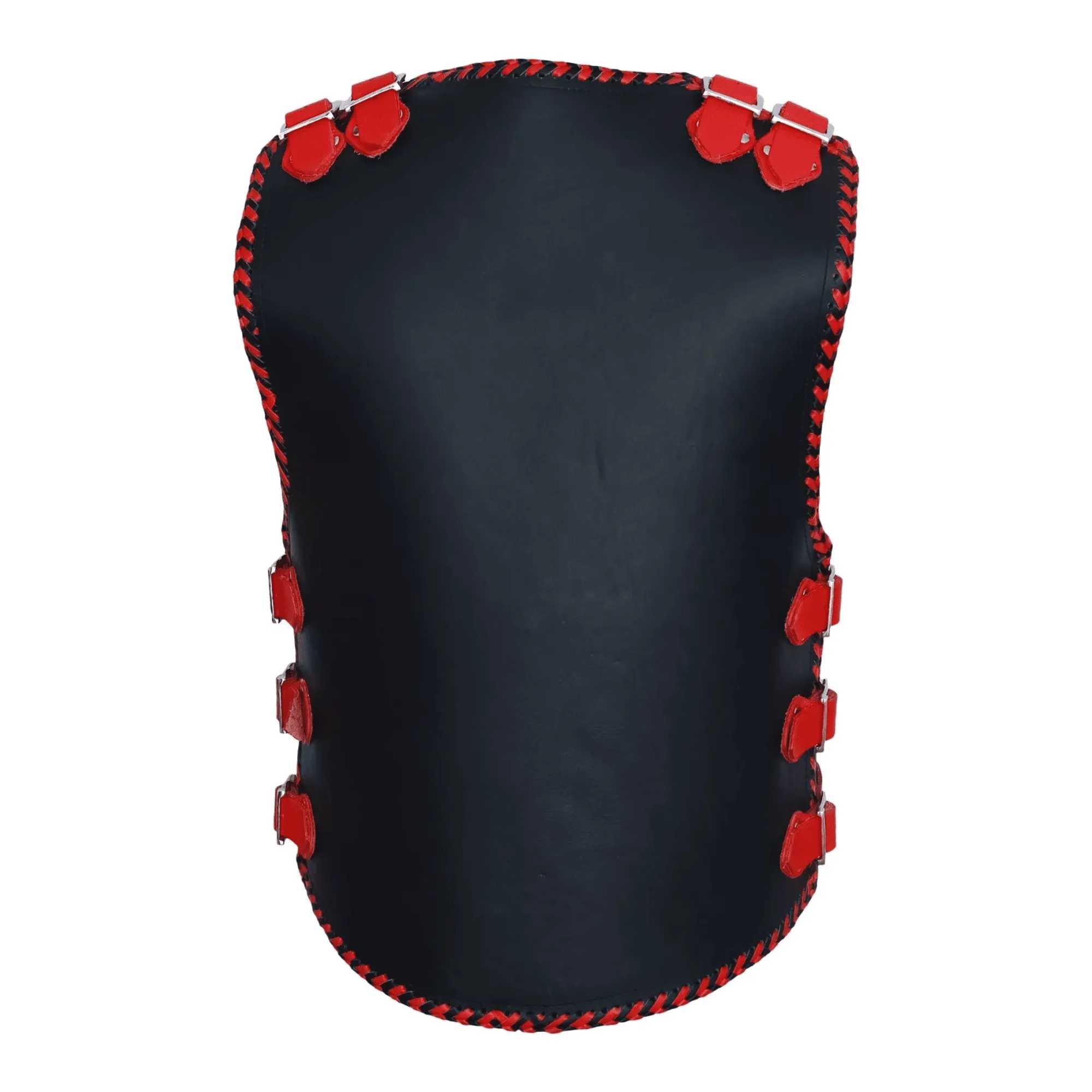 Red and Black Leather Vest for Men