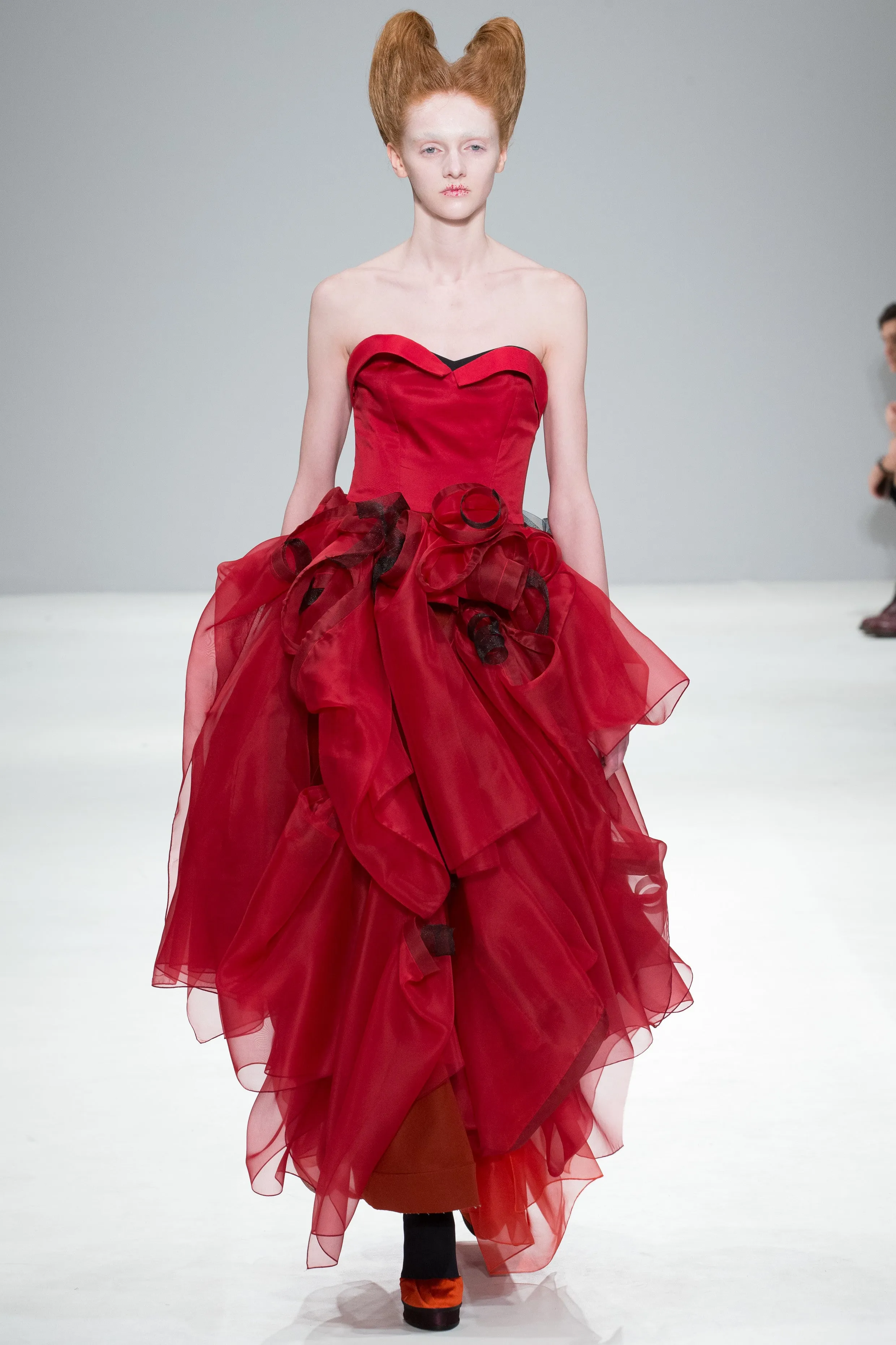 Red and Orange Organza "Atom" Dress