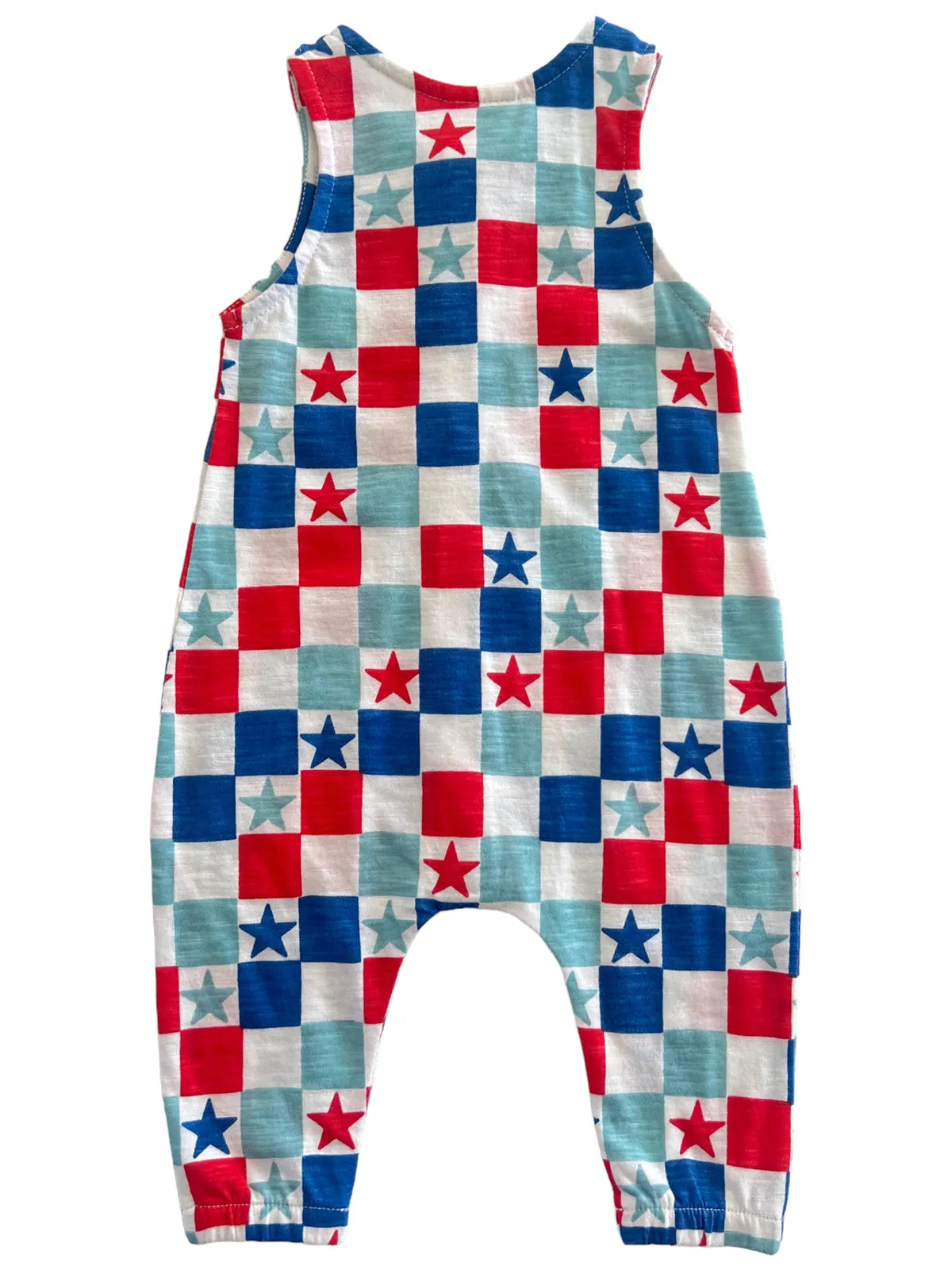 Red, White & Blue Checkerboard / Organic Bay Jumpsuit