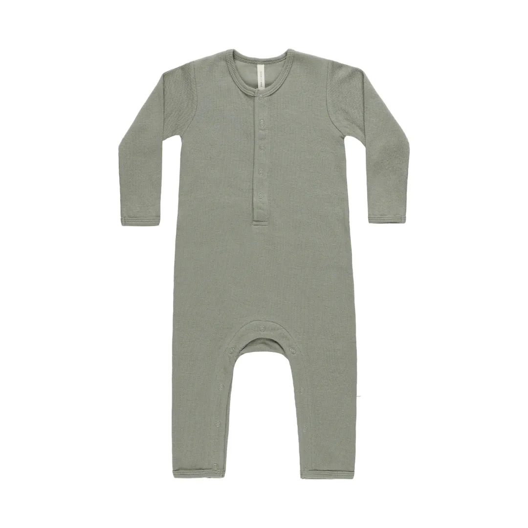 Ribbed Baby Jumpsuit - Basil