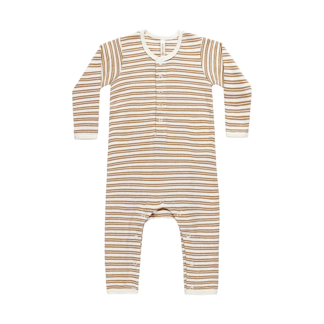 Ribbed Baby Jumpsuit - Golden Stripe