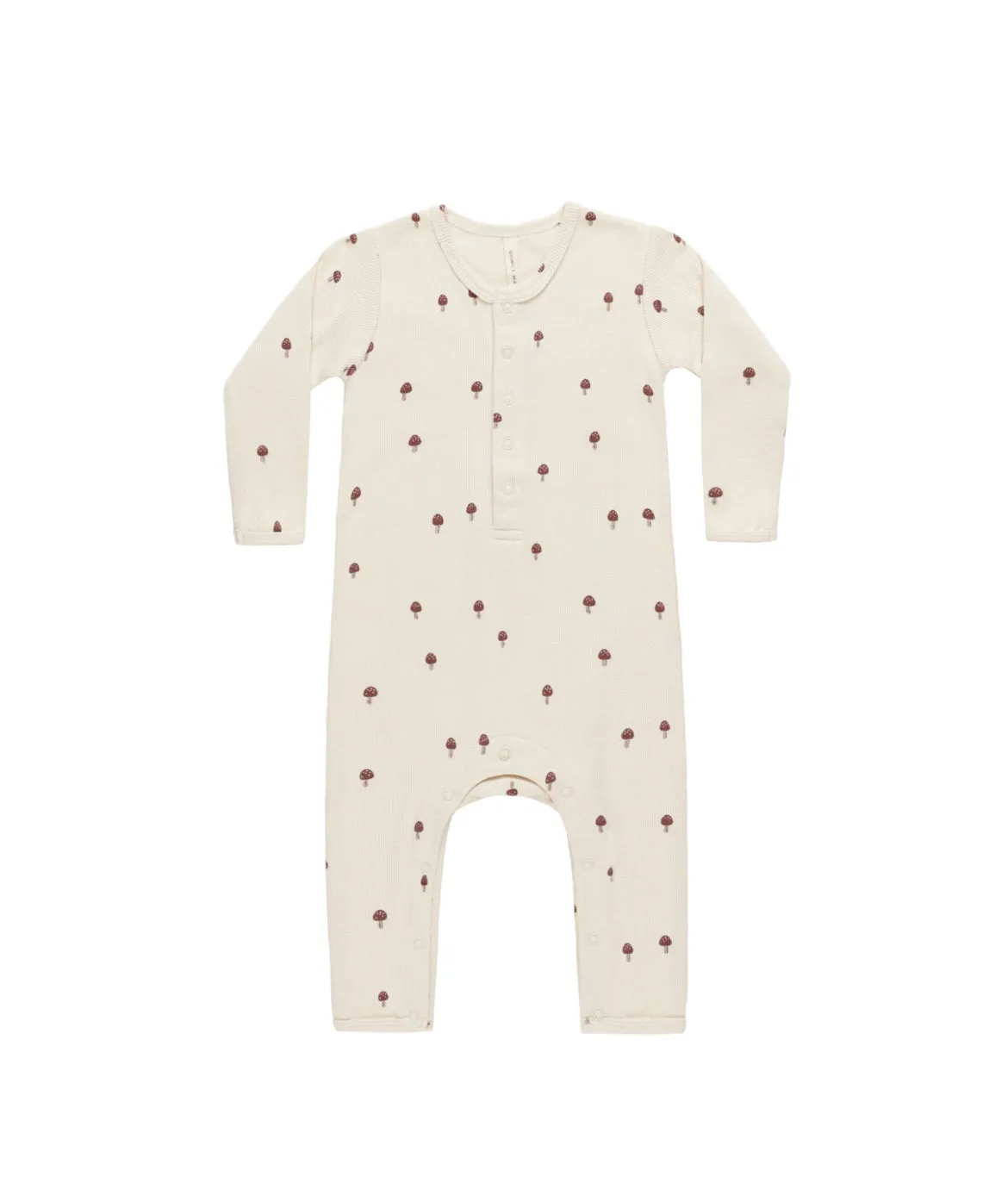 Ribbed Baby Jumpsuit - Mushrooms