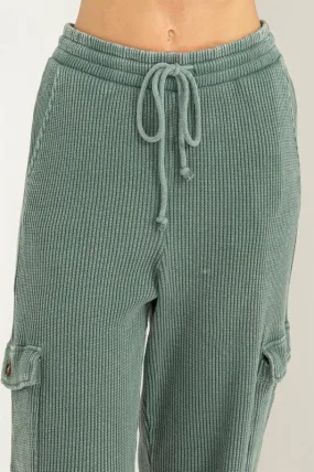 Ribbed Joggers Grey Green