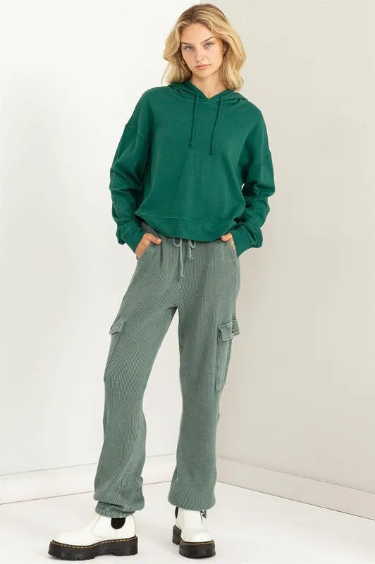 Ribbed Joggers Grey Green