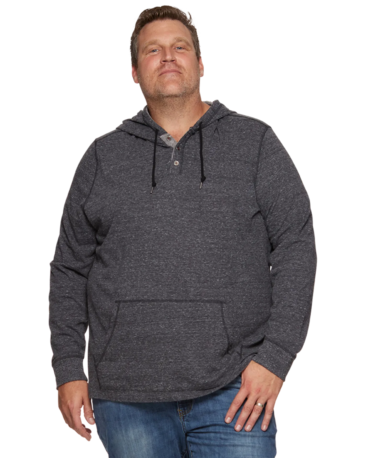 ROLLINS SNOW SLUB HOODED HENLEY BIG & TALL