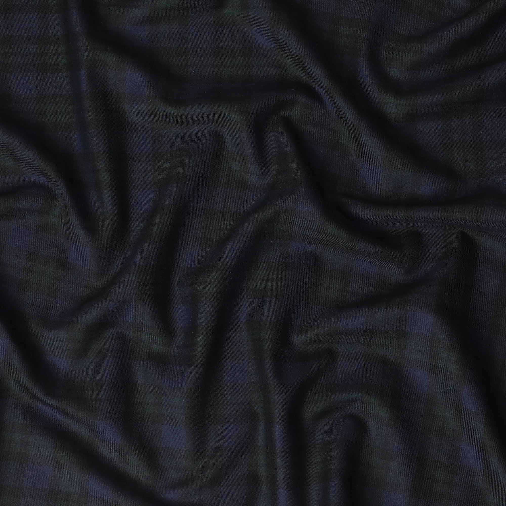 Royal blue Premium English Super 120's all wool suiting fabric with bottle green and black checks design-D11419