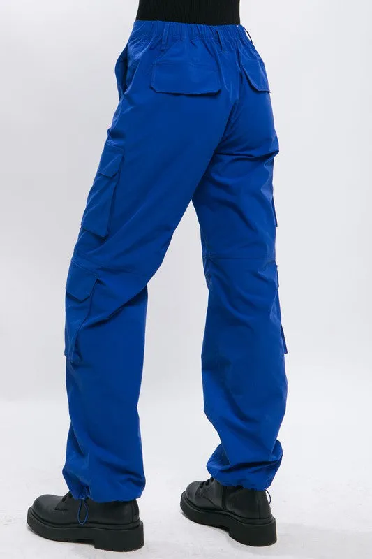 Royal Cargo Pants With Button Closure & Multiple Pockets