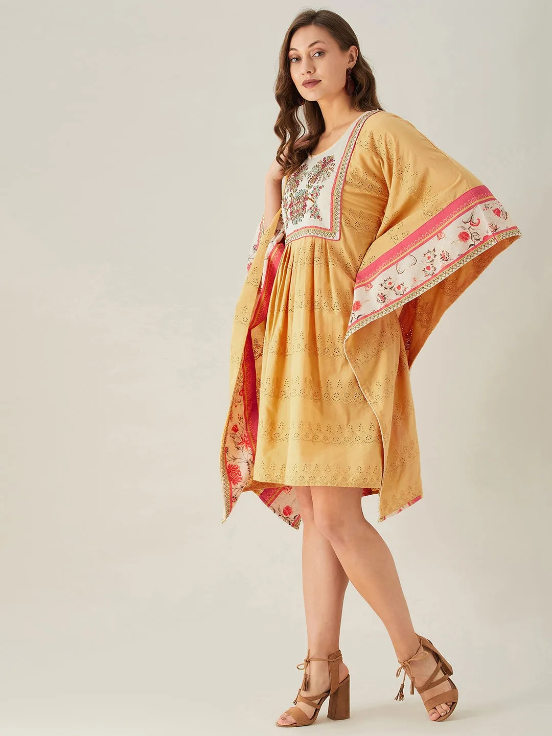 Schifli Hand Embroidered Whispering Kaftan Dress