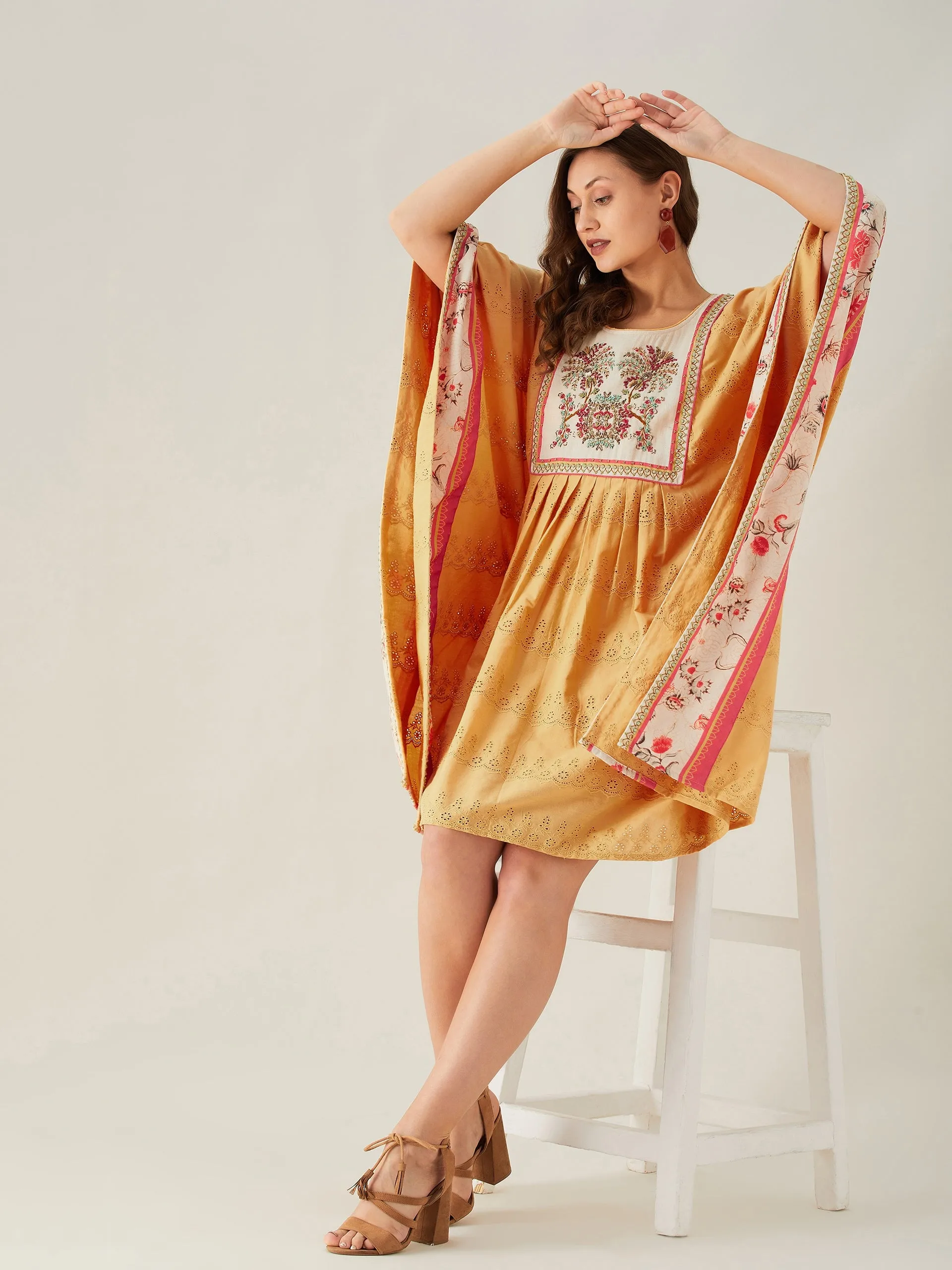 Schifli Hand Embroidered Whispering Kaftan Dress