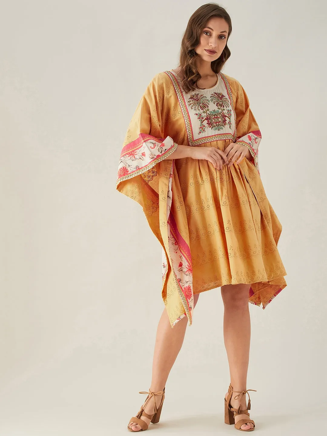 Schifli Hand Embroidered Whispering Kaftan Dress