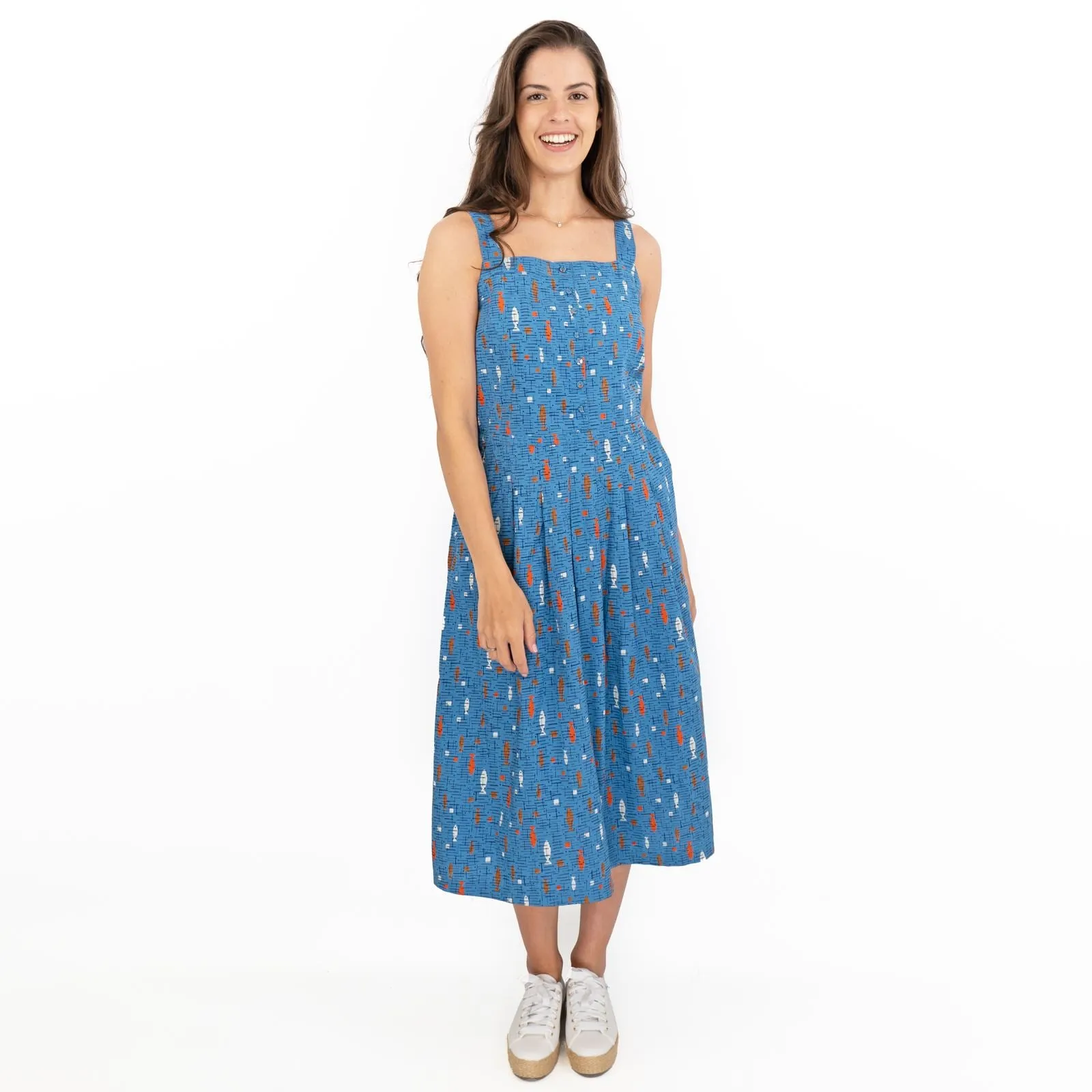 Seasalt Valley Roam Blue Boat Sleeveless Summer Dress