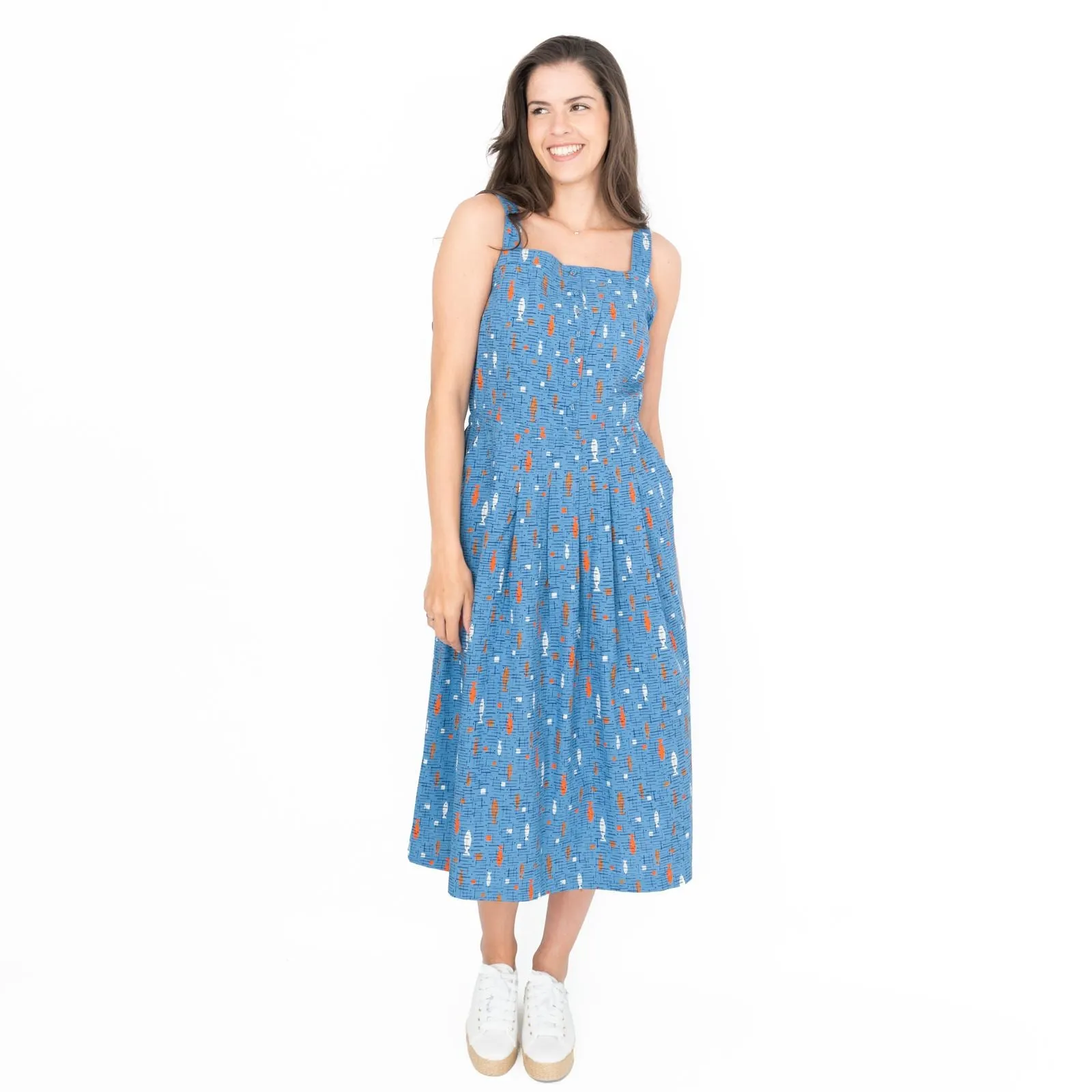 Seasalt Valley Roam Blue Boat Sleeveless Summer Dress